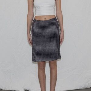 Y2k purple checkered midi skirt mid rise esprit size 7/8